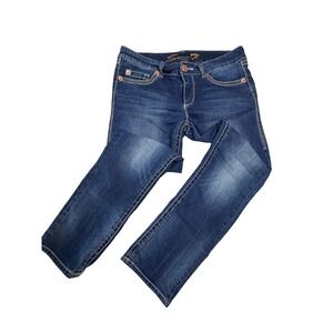 Preowned Seven7 Women's Jeans Size 10 Dark Wash Bootcut Stretch Mid Rise 26"